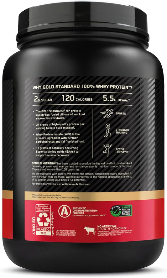 Optimum Nutrition Gold Standard 100% Whey Protein Powder, Double Rich Chocolate, 5 Lbs