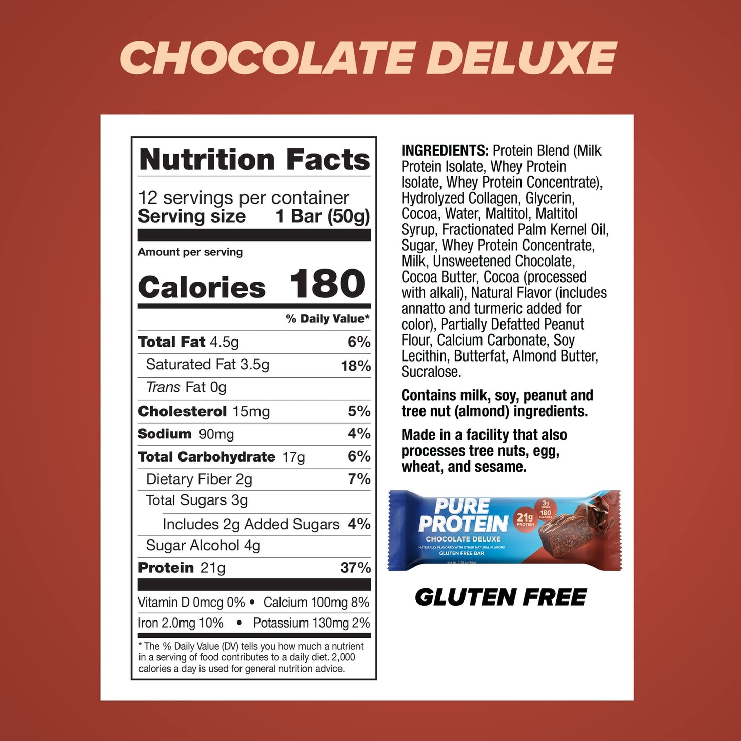 Pure Protein Chocolate Deluxe – Caja con 12 barras