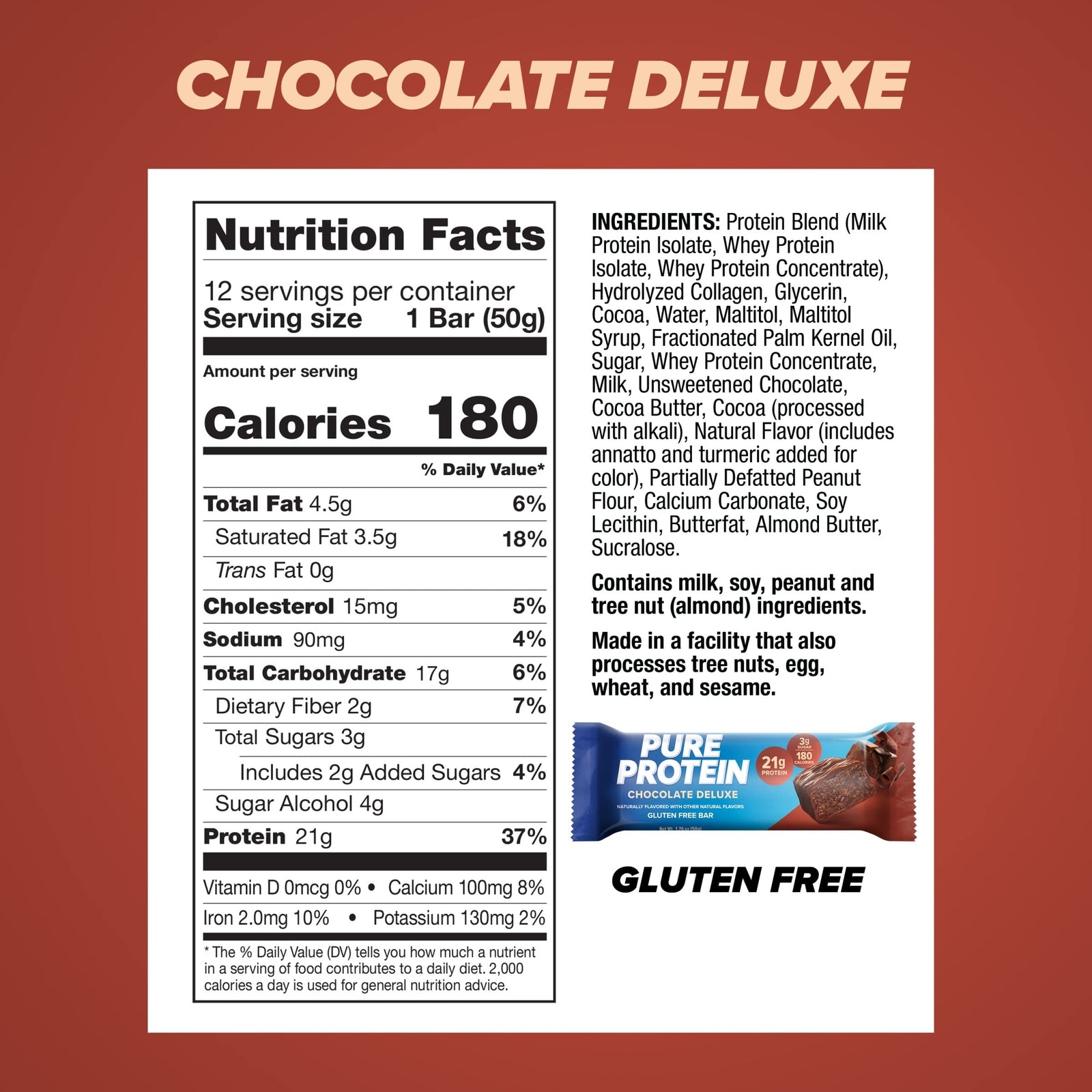 Pure Protein Chocolate Deluxe – Caja con 12 barras