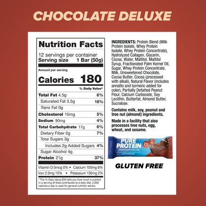 Pure Protein Chocolate Deluxe – Caja con 12 barras