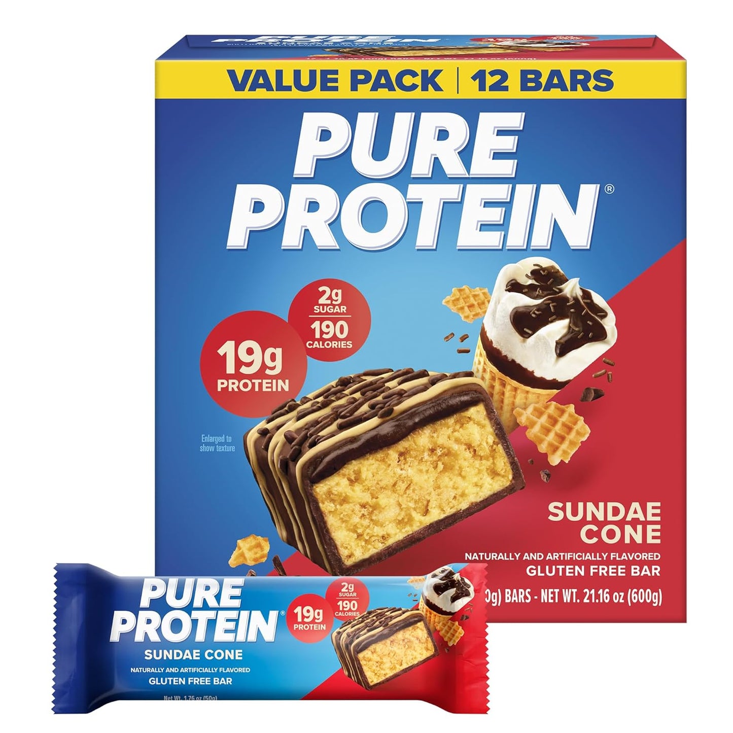 Pure Protein Sundae Cone Protein Bars 