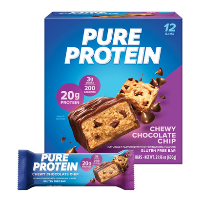 Barras Proteicas Pure Protein Chocolate Chip (12 Unidades)